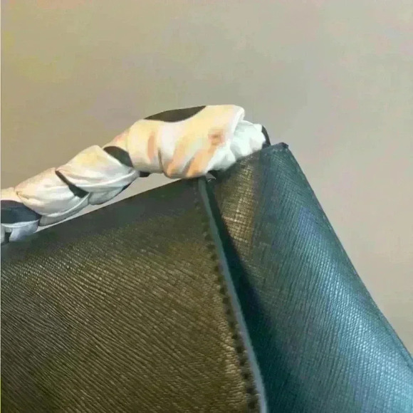 Zara Mini City Bag with Polka Dot Printed Scarf in Dark Forest Green - Picture 3 of 11